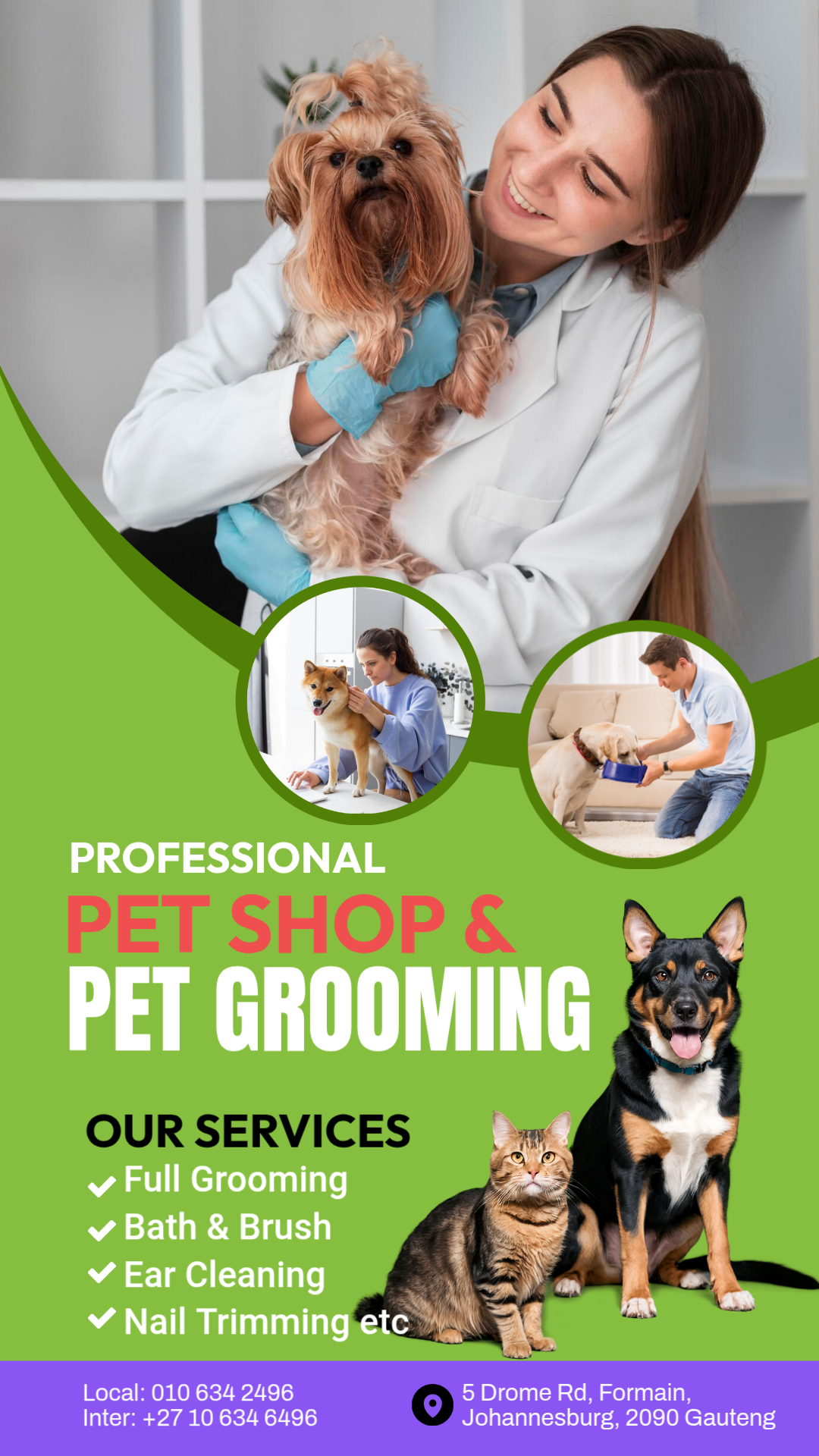 Pet Care Poster Muntah Claws Logo Muntah Claws Pet Shop and Groomig Services Offered in Johannesburg Gauteng