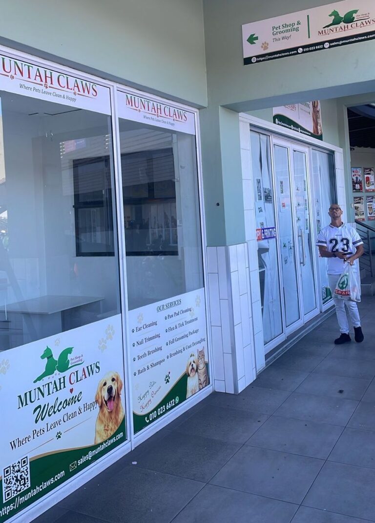 Pet Care Poster Muntah Claws Logo Muntah Claws Pet Shop and Groomig Services Offered in Johannesburg Gauteng