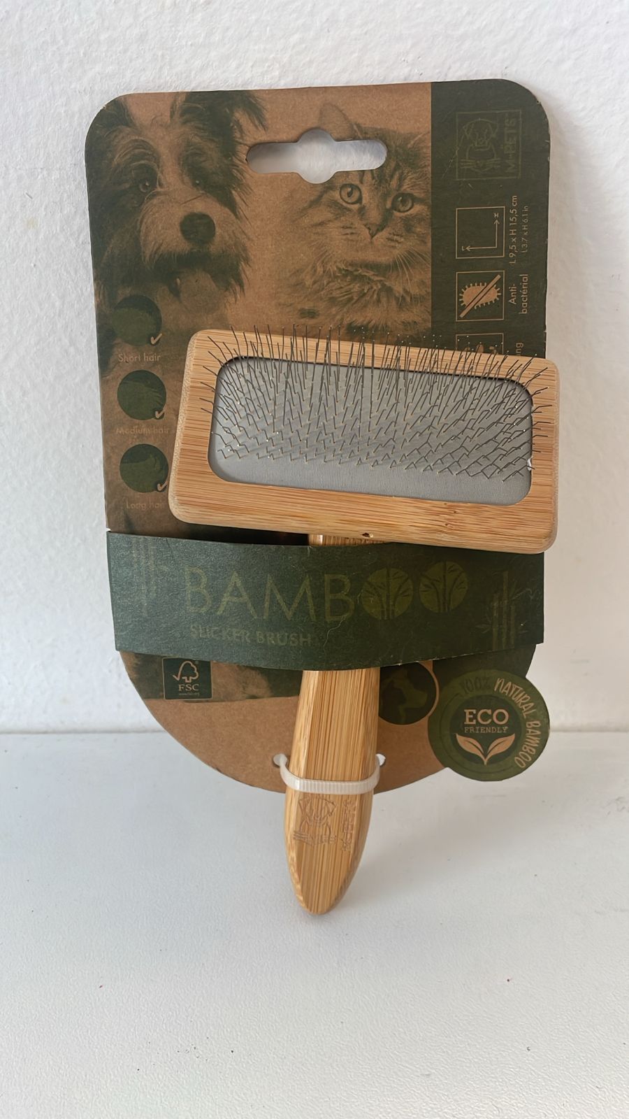 M-Pet Bamboo Slicker Brush Medium