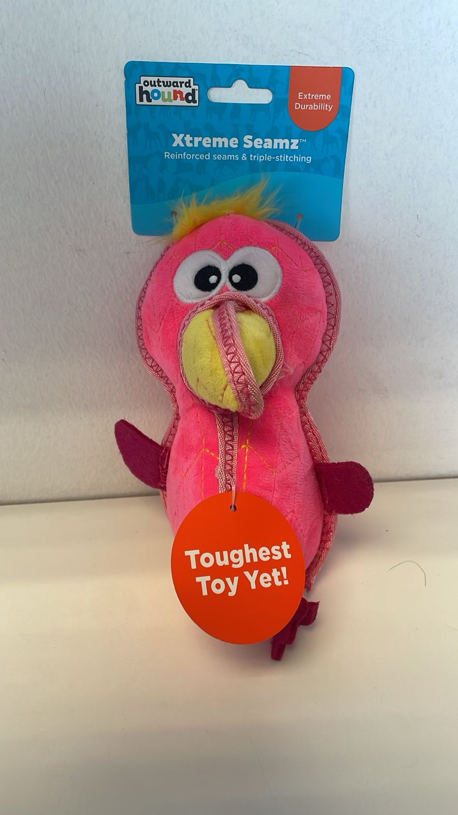 Outward Hound Dog Toy Xtreme Seamz Flamingo Pink Medium