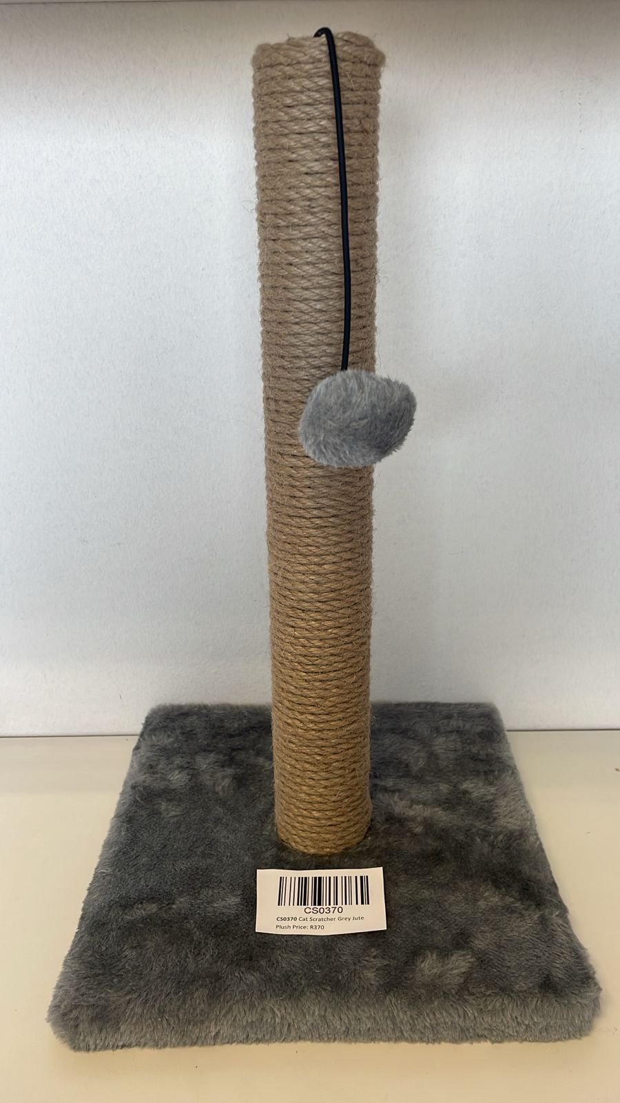 Cat Scratcher Grey Jute Plush 24.5X24.5X42