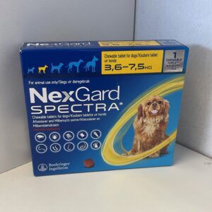 NexGard Spectra Small Dog 3.6–7.5kg (Yellow)