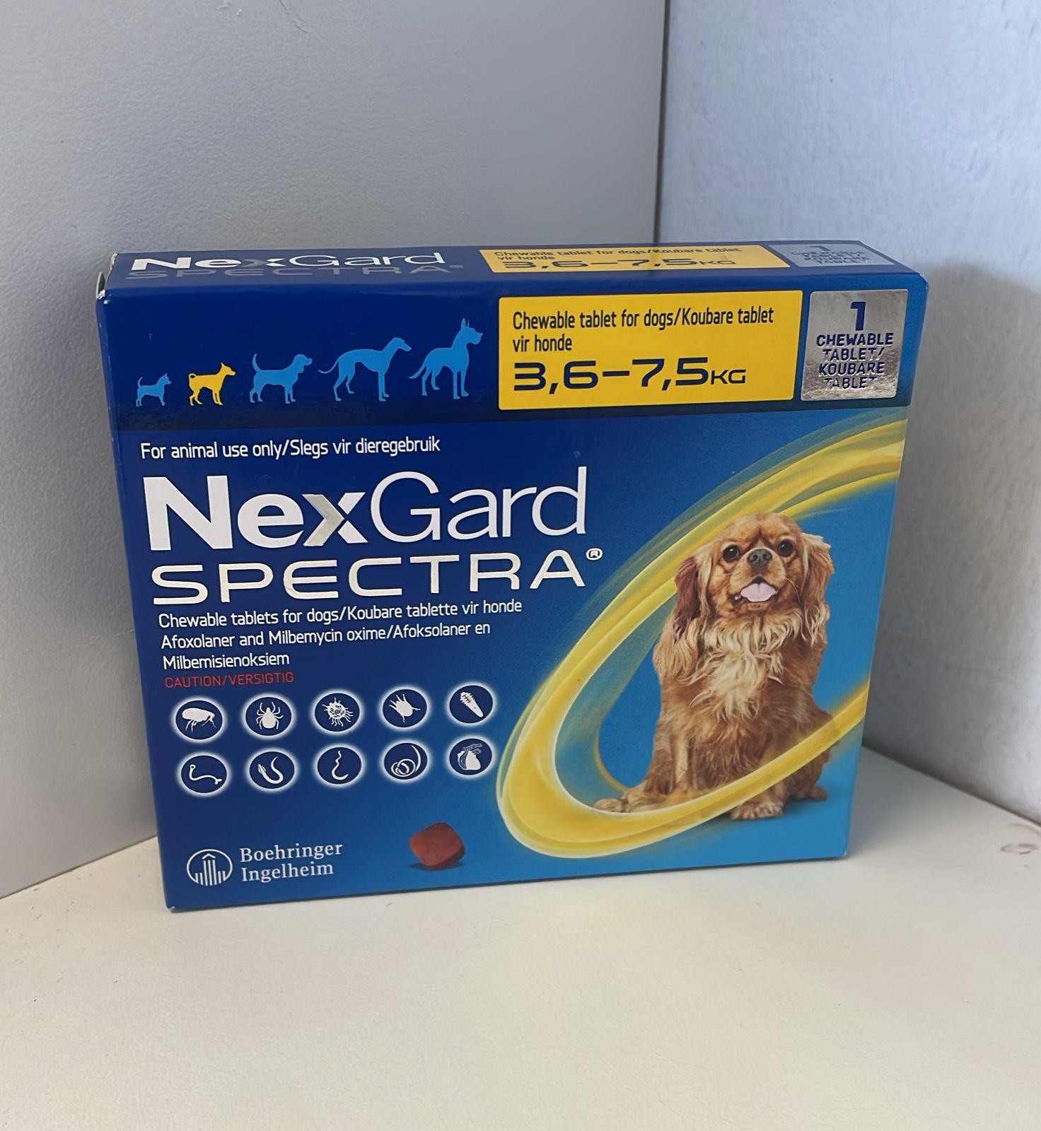 NexGard Spectra Small Dog 3.6–7.5kg (Yellow)